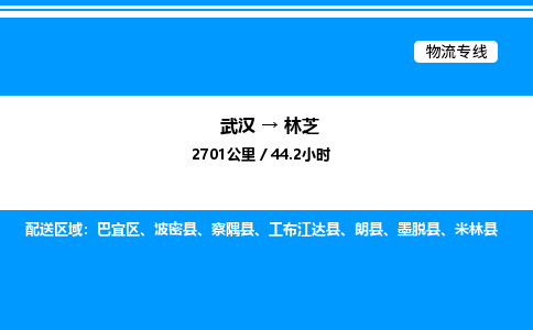 武漢到林芝物流專線-武漢至林芝貨運公司