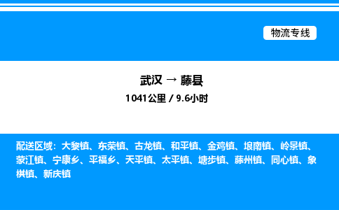 武漢到藤縣物流專線-武漢至藤縣貨運(yùn)公司