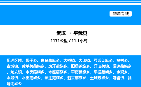 武漢到平武縣物流專(zhuān)線(xiàn)-武漢至平武縣貨運(yùn)公司