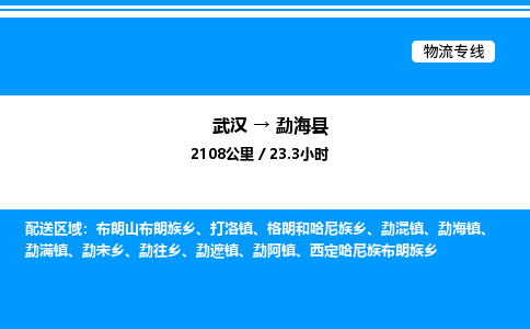 武漢到勐?？h物流專線-武漢至勐海縣貨運(yùn)公司