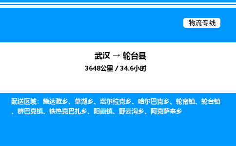 武漢到輪臺縣物流專線-武漢至輪臺縣貨運公司