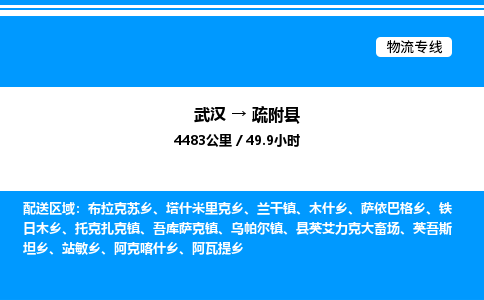 武漢到疏附縣物流專(zhuān)線(xiàn)-武漢至疏附縣貨運(yùn)公司